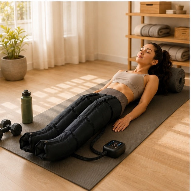 How does an Air compression leg massager work?